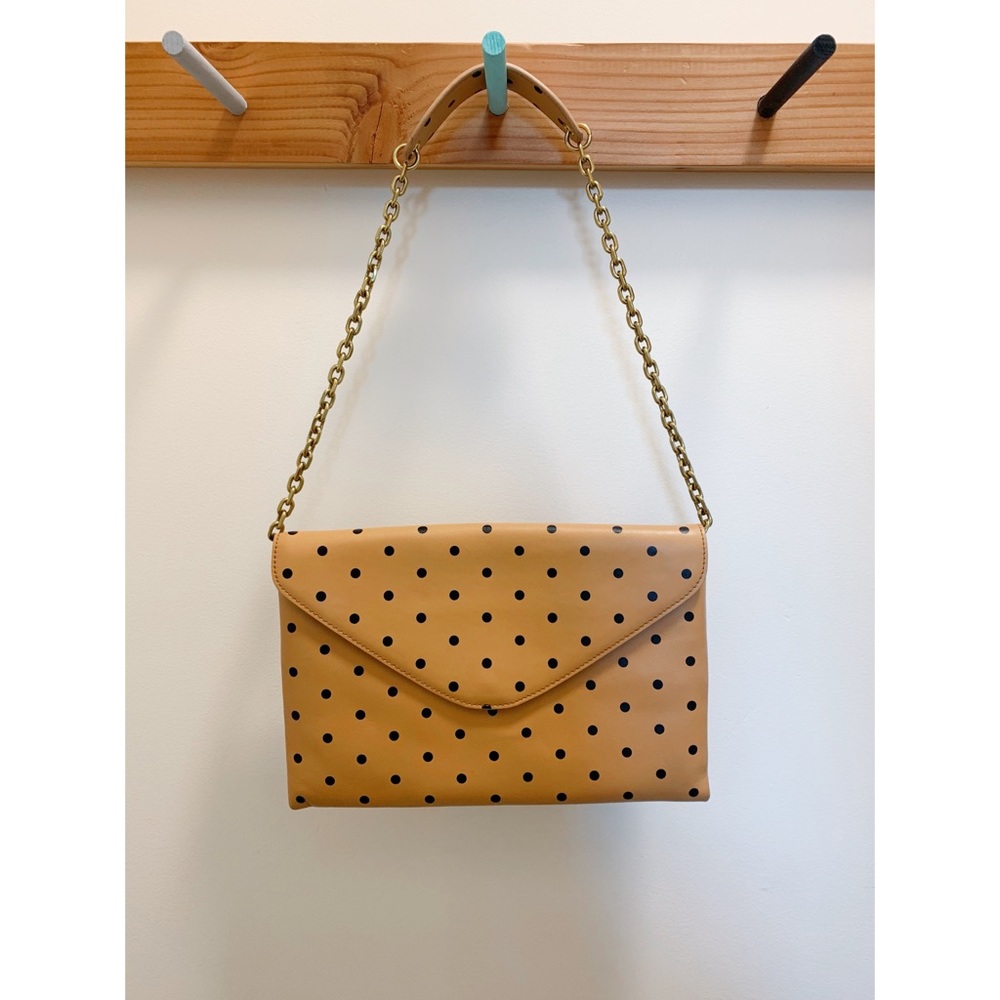 Jcrew polka dot leather convertible envelope purse